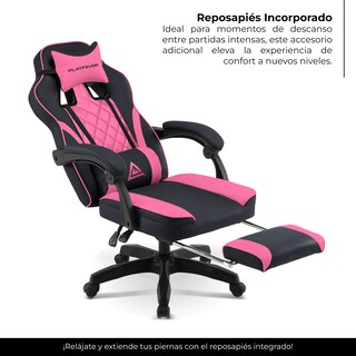 Foto 4 | Silla Gamer Playfever Omega Escritorio Ergonómica Reclinable Negro Rosa