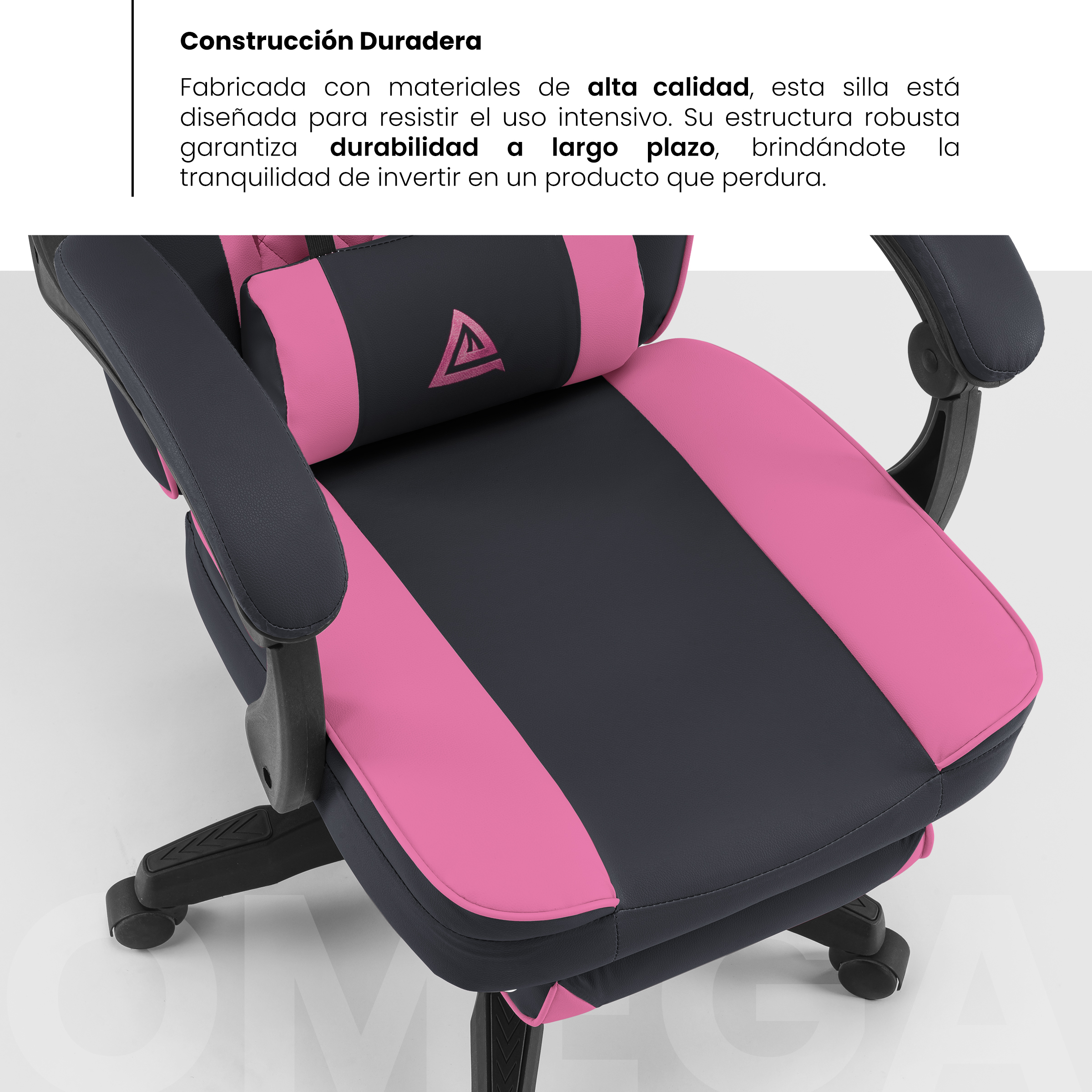 Foto 7 pulgar | Silla Gamer Playfever Omega Escritorio Ergonómica Reclinable Negro Rosa