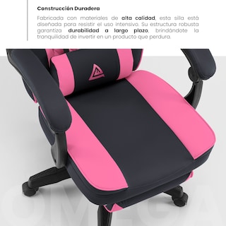 Foto 6 | Silla Gamer Playfever Omega Escritorio Ergonómica Reclinable Negro Rosa