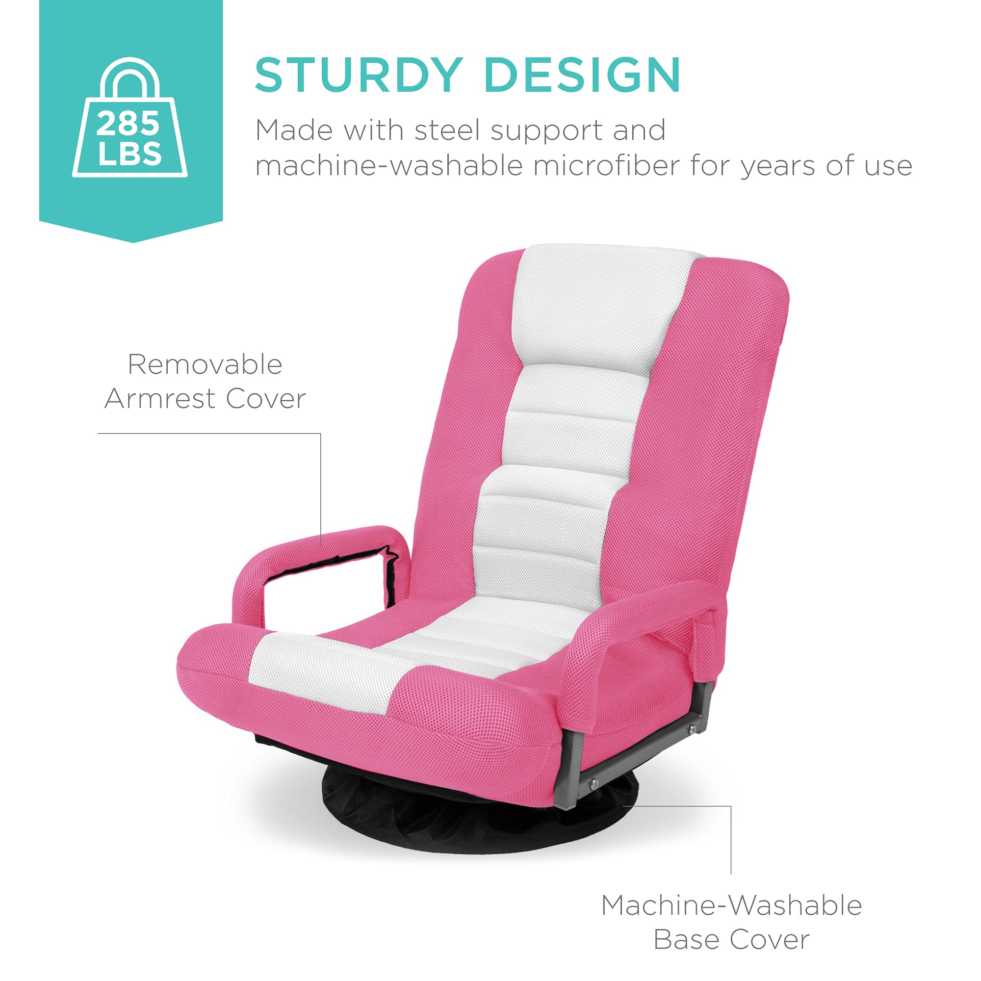 Foto 6 pulgar | Silla Para Videojuegos Best Choice Products, Gira 360° Con Soporte Lumbar - Venta Internacional.