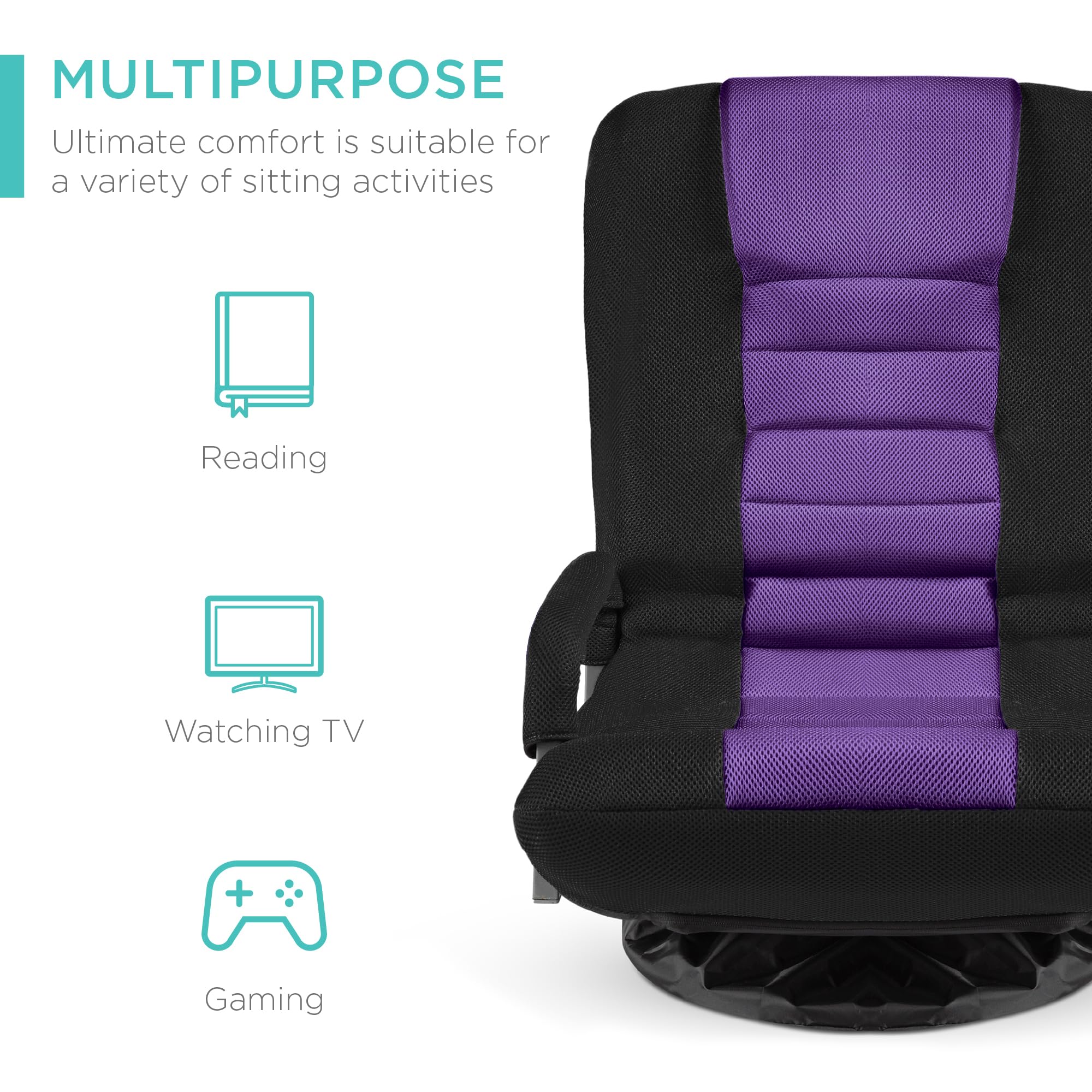 Foto 4 pulgar | Silla Para Videojuegos Best Choice Products, Gira 360° Con Soporte Lumbar - Venta Internacional.