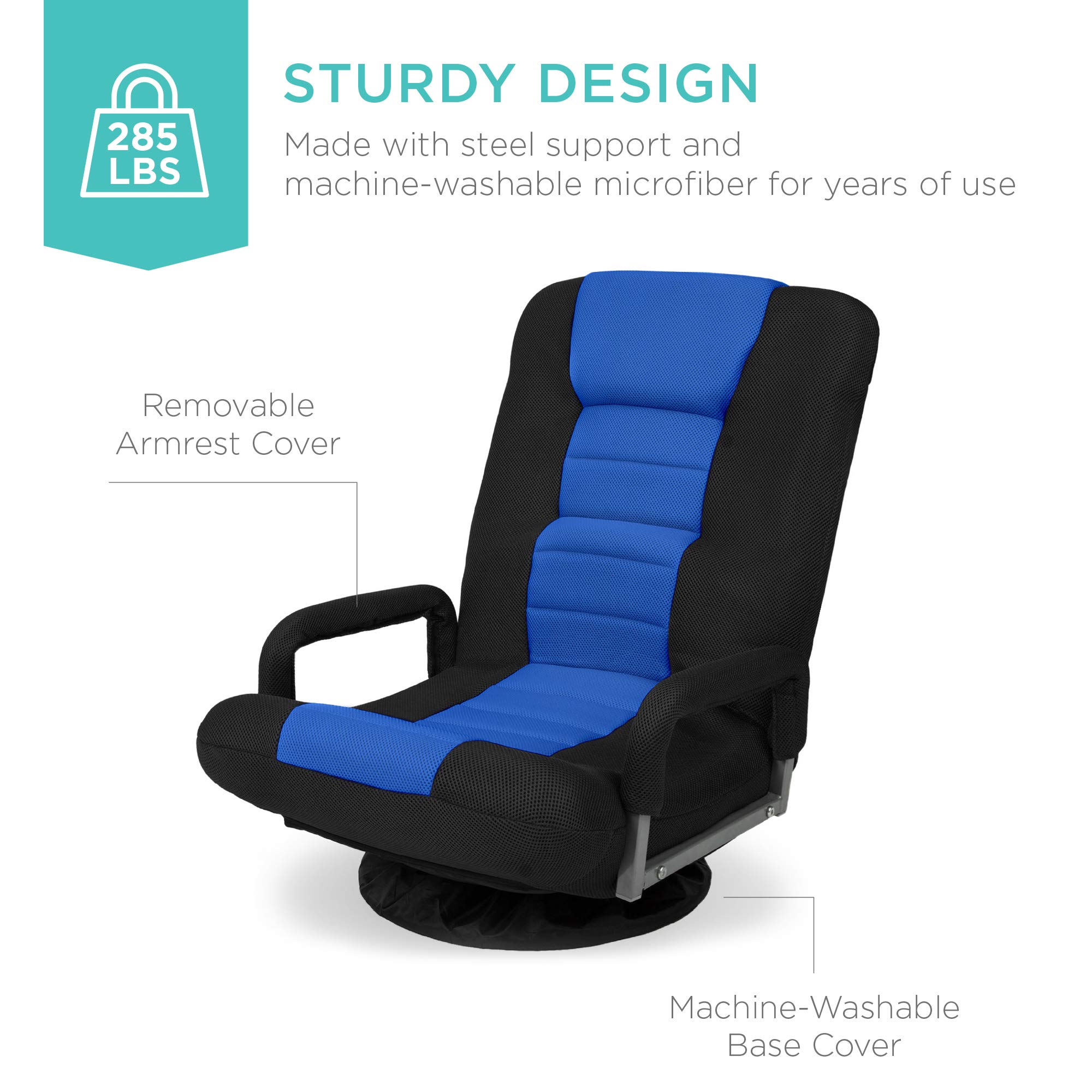 Foto 6 pulgar | Silla Para Videojuegos Best Choice Products, Gira 360° Con Soporte Lumbar - Venta Internacional.