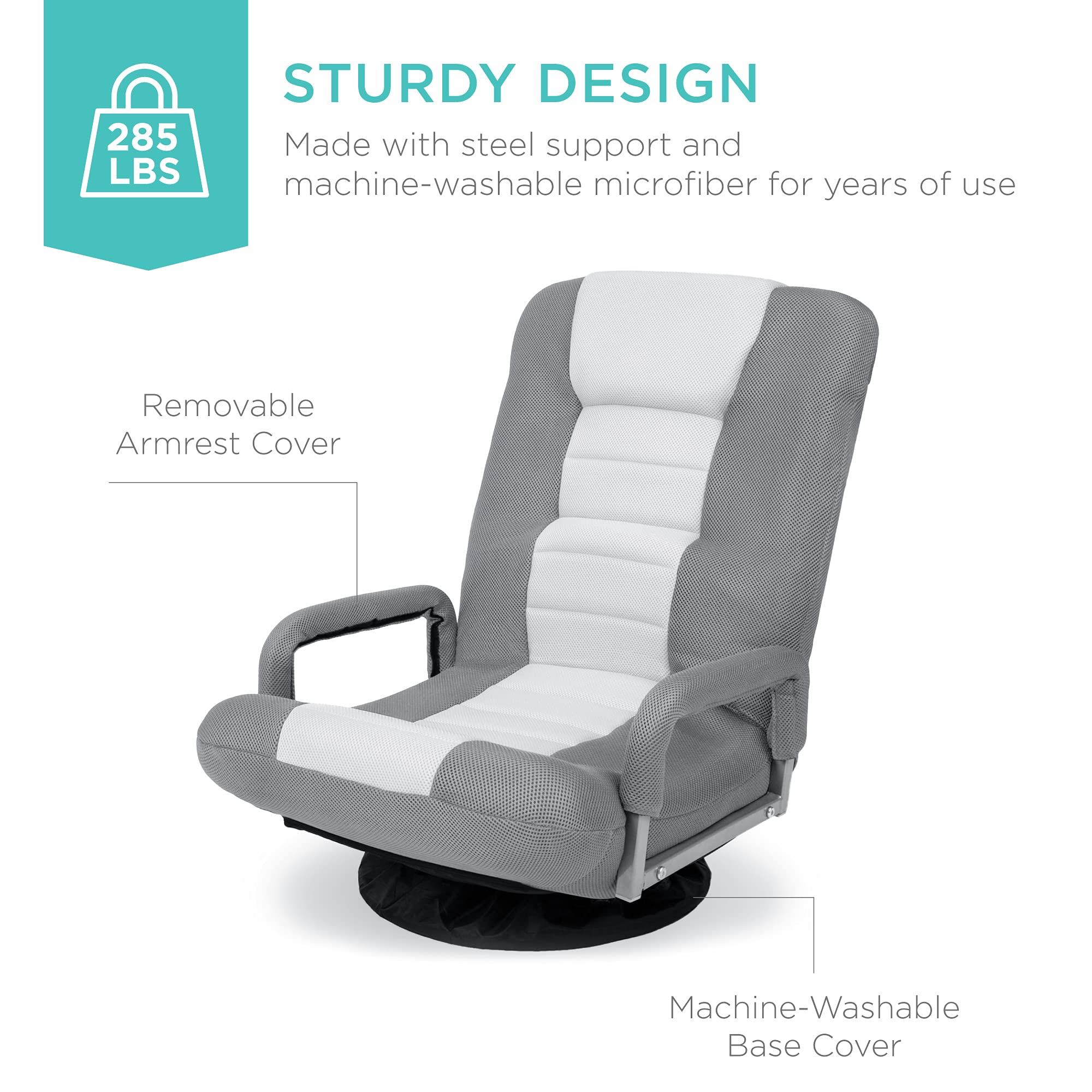 Foto 6 pulgar | Silla Para Videojuegos Best Choice Products, Gira 360° Con Soporte Lumbar - Venta Internacional.