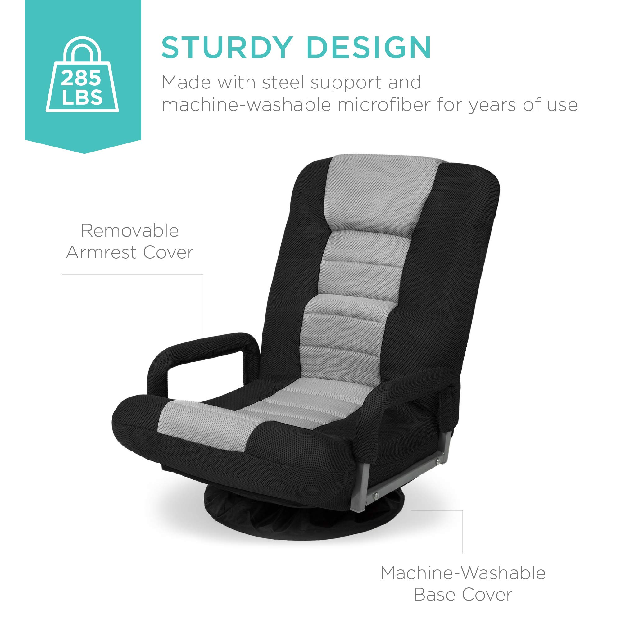 Foto 6 pulgar | Silla Para Videojuegos Best Choice Products, Gira 360° Con Soporte Lumbar - Venta Internacional.