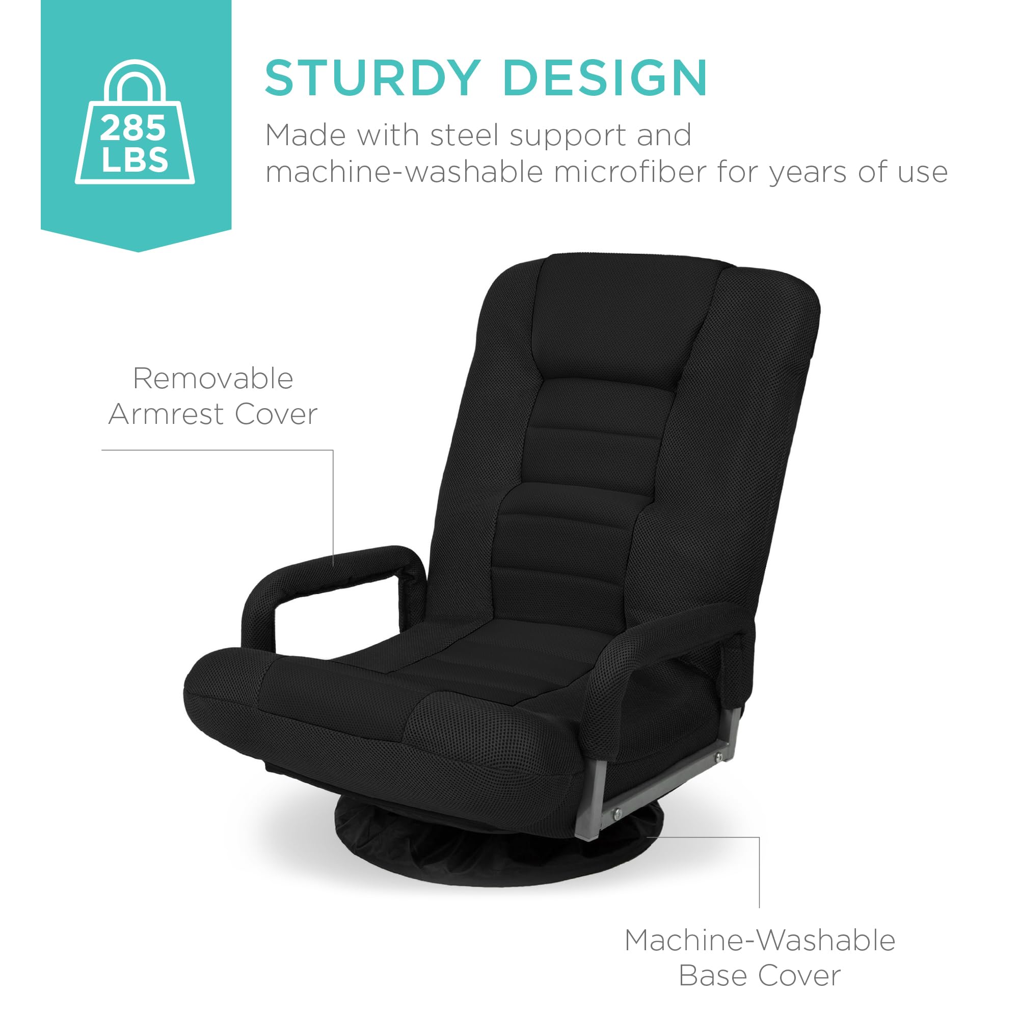 Foto 5 | Silla Para Videojuegos Best Choice Products, Gira 360° Con Soporte Lumbar - Venta Internacional.