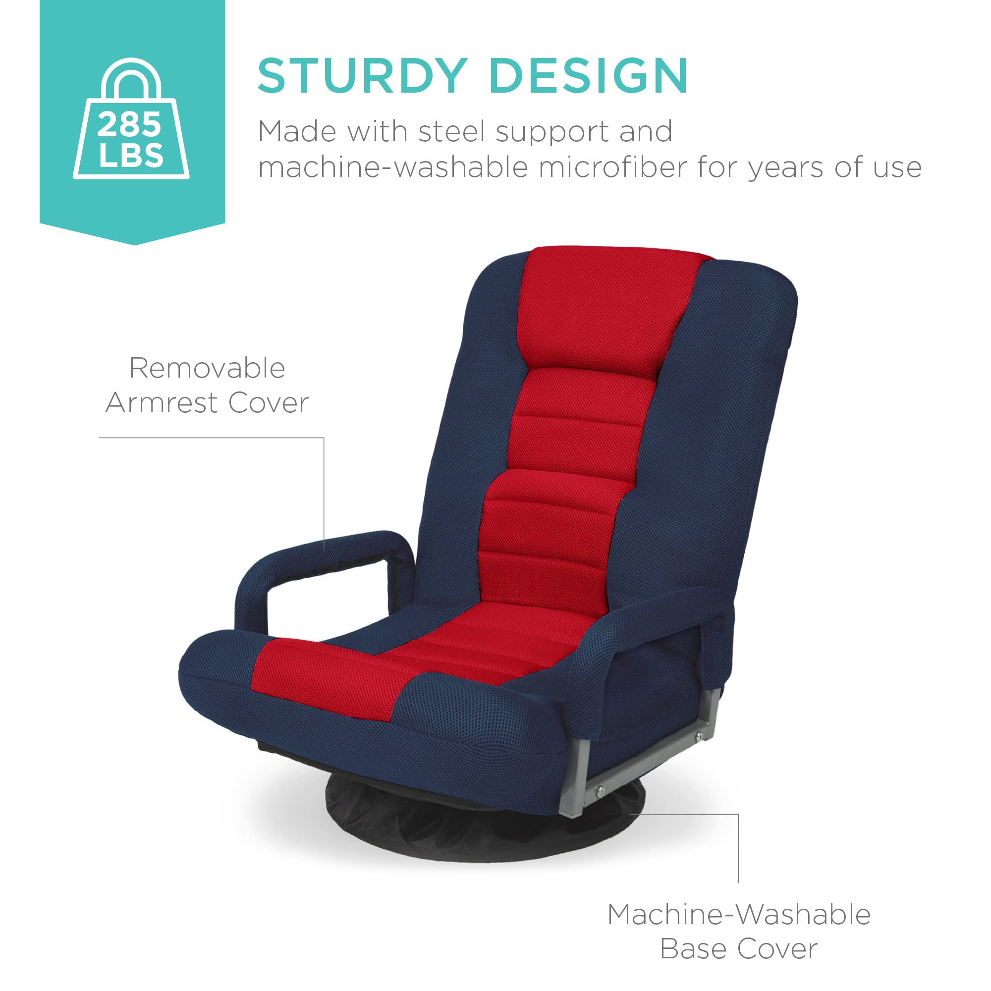 Foto 7 pulgar | Silla Para Videojuegos Best Choice Products, Gira 360° Con Soporte Lumbar - Venta Internacional.