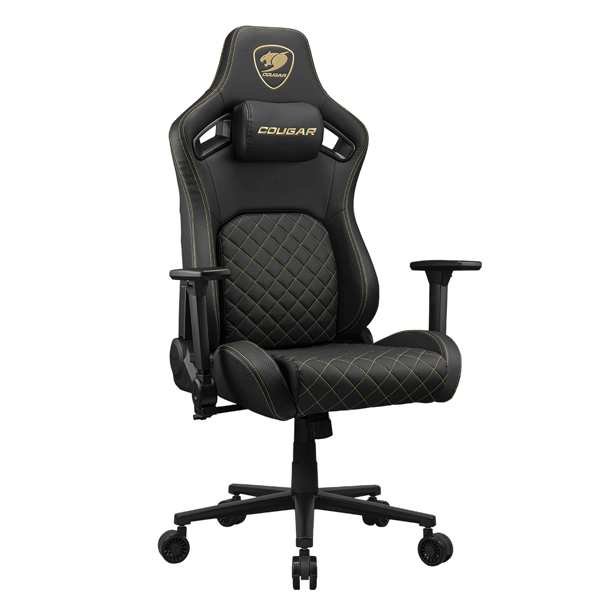 Silla Cougar Defensor Gold Negro/dorado Soporta 120kg 3mdffglb.0001