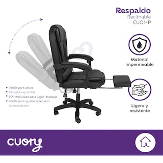 Foto 4 | Silla Escritorio Oficina Ejecutiva Ergonómica Con Reposapies