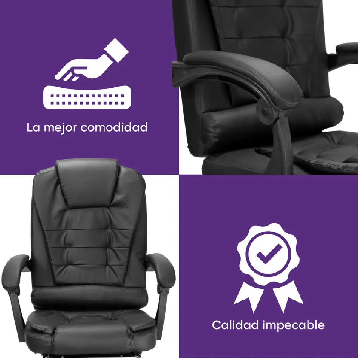Foto 5 | Silla Escritorio Oficina Ejecutiva Ergonómica Con Reposapies