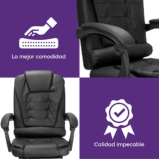 Foto 5 | Silla Escritorio Oficina Ejecutiva Ergonómica Con Reposapies