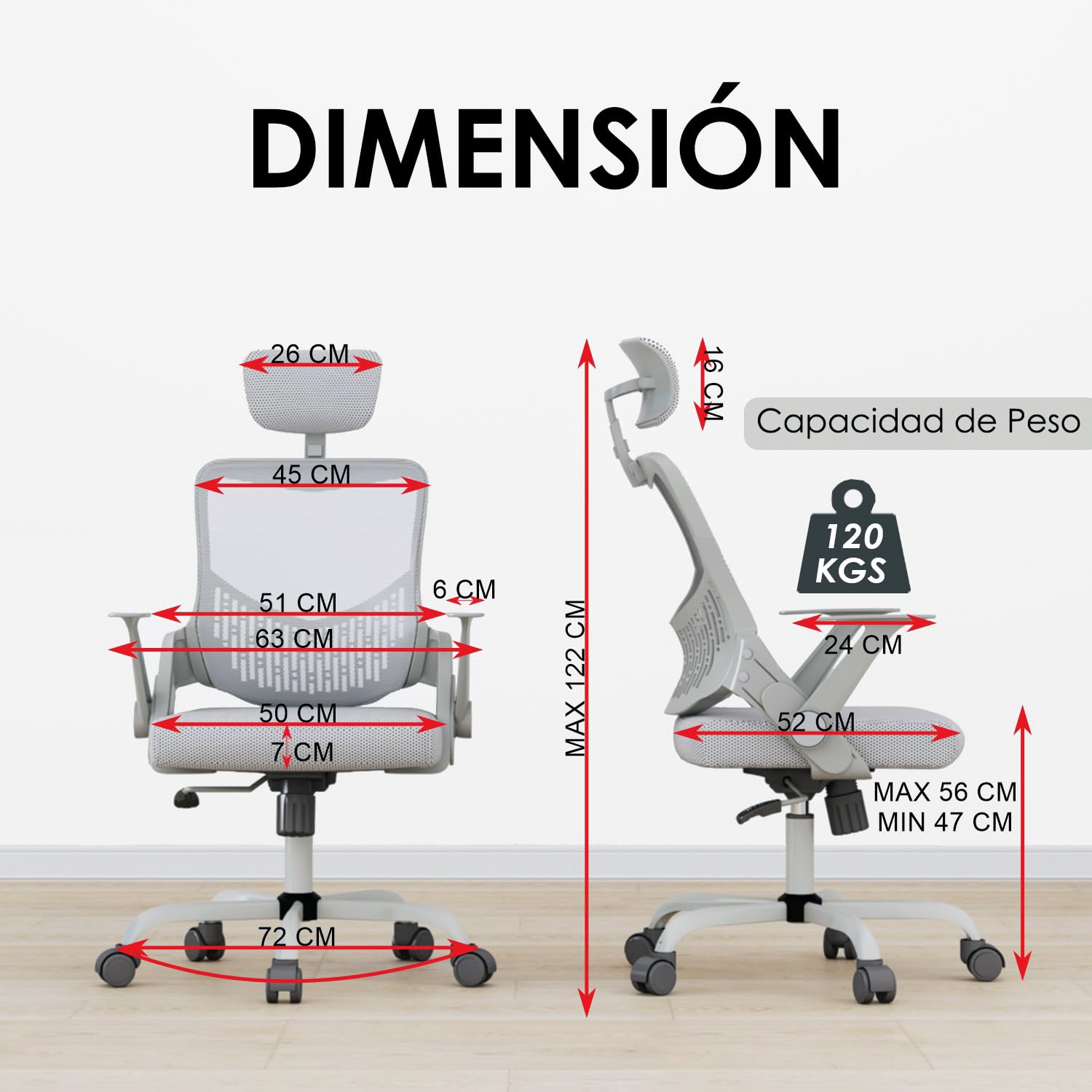 Foto 3 | Silla de Oficina Musie Gris