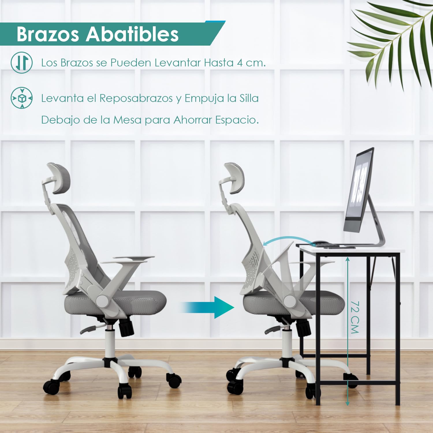 Foto 8 | Silla de Oficina Musie Gris