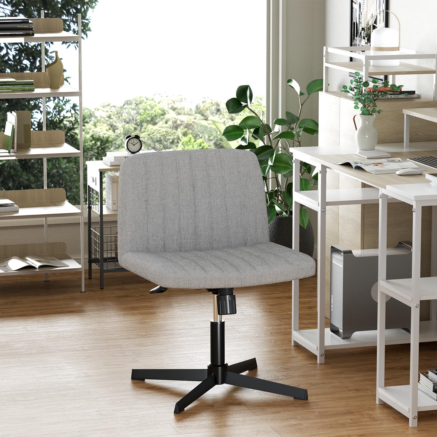 Foto 3 pulgar | Silla De Oficina Furniturer Alintoner Gris 57 X 49 X 74.5-87 Cm