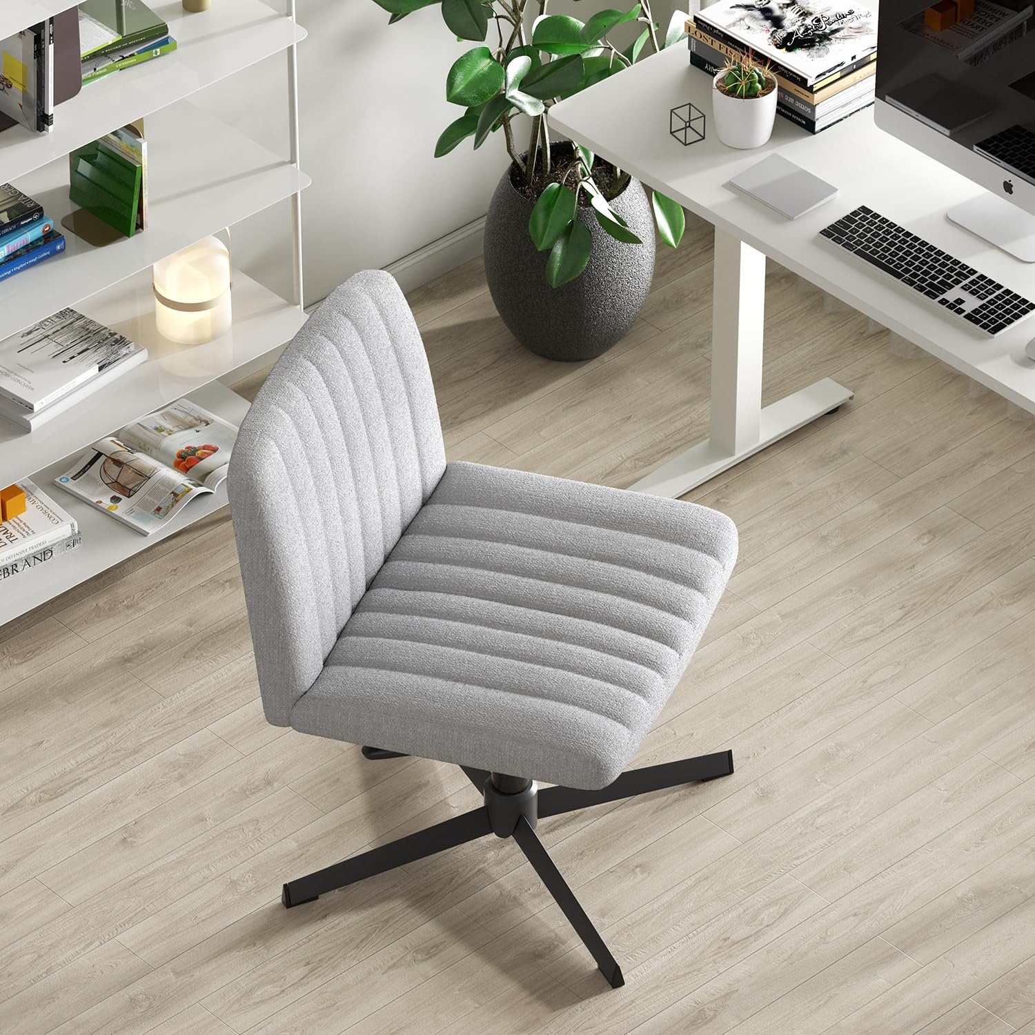 Foto 5 pulgar | Silla De Oficina Furniturer Alintoner Gris 57 X 49 X 74.5-87 Cm