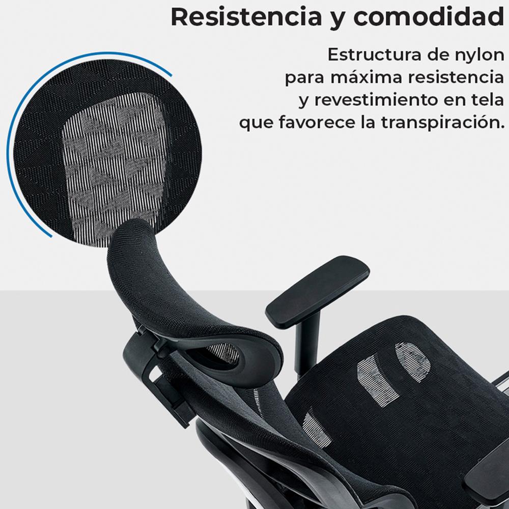 Foto 3 pulgar | Silla Ejecutiva Acteck Flux Pro Ec757 Ergonomica Reclinable 135° 136kg Reposabrazos 3d Reposapies Ne