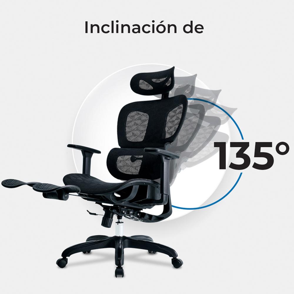 Foto 5 pulgar | Silla Ejecutiva Acteck Flux Pro Ec757 Ergonomica Reclinable 135° 136kg Reposabrazos 3d Reposapies Ne