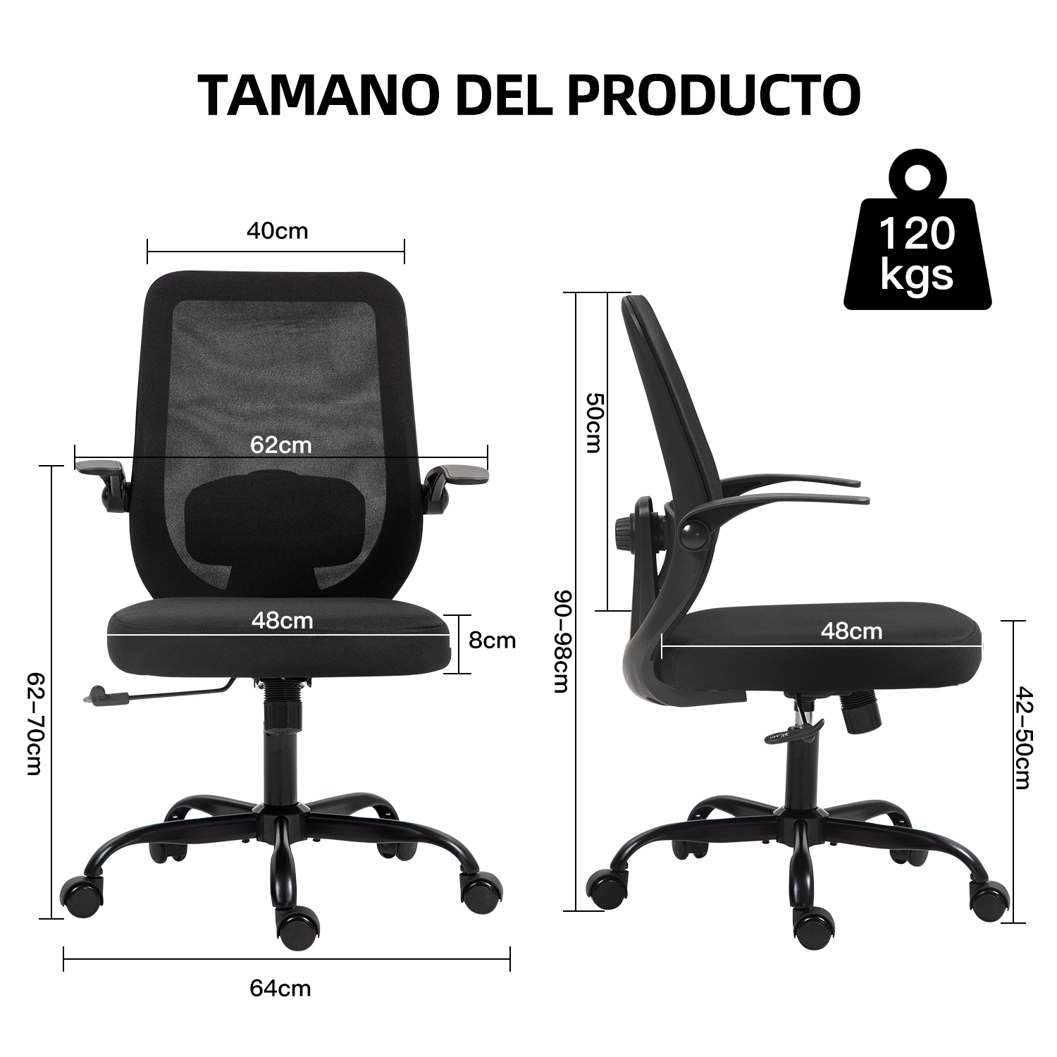 Foto 3 pulgar | Silla De Oficina Ergonómica Rola Negra