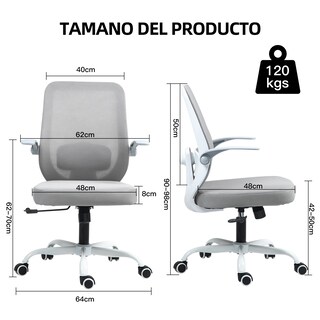 Foto 2 | Silla De Oficina Yatahome Ergonómica Rola Blanco