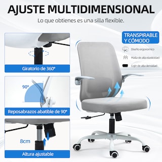 Foto 3 | Silla De Oficina Yatahome Ergonómica Rola Blanco