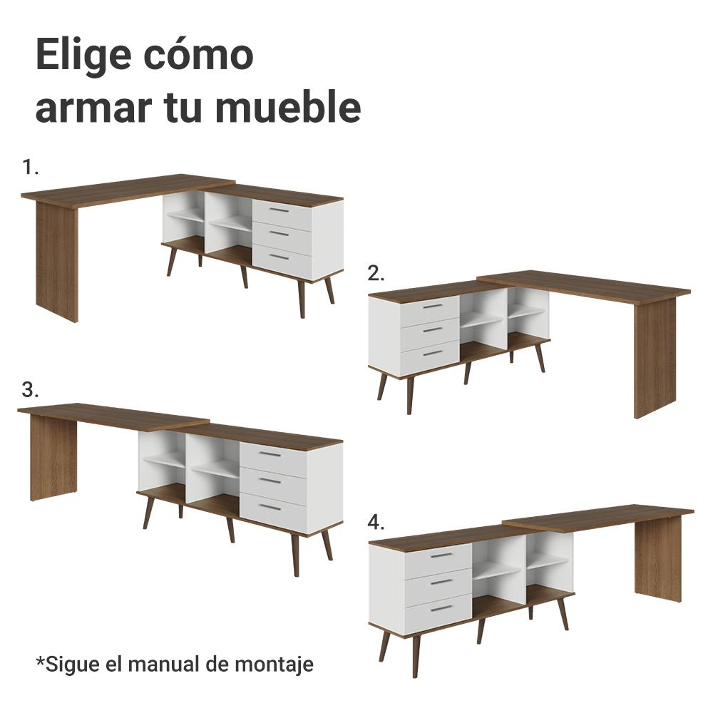 Foto 6 | Escritorio Esquinero Madesa Lisboa Para Computadora Gamer Bm
