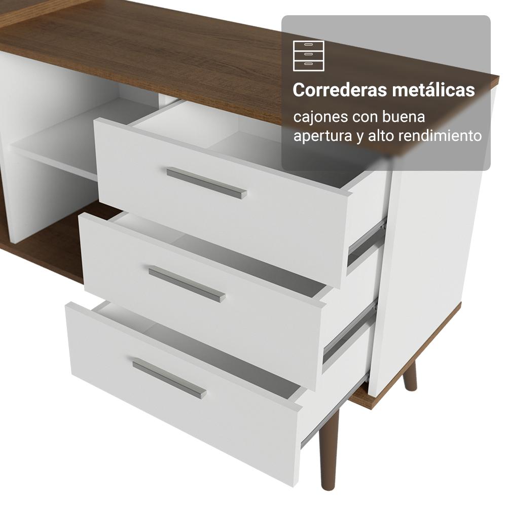 Foto 8 pulgar | Kit Oficina 2 Muebles Madesa Escritorio + Vitrina Multiuso MB