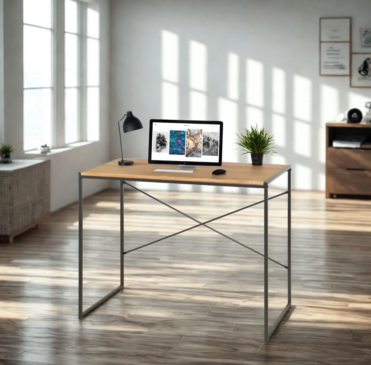 Foto 4 | Escritorio Oficina Madera Mdf Acero Moderno Minimalista