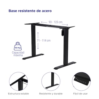 Foto 4 | Escritorio Ajustable Eléctrico Randu Base Negra 120x60 Mad. Oscura