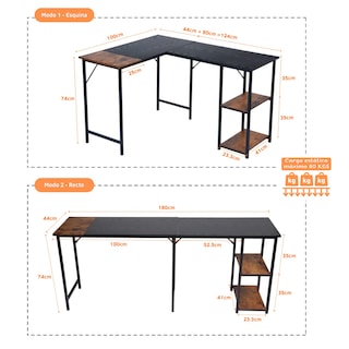 Foto 4 | Escritorio Para Computadora En Forma De L 168cm Gomyhome