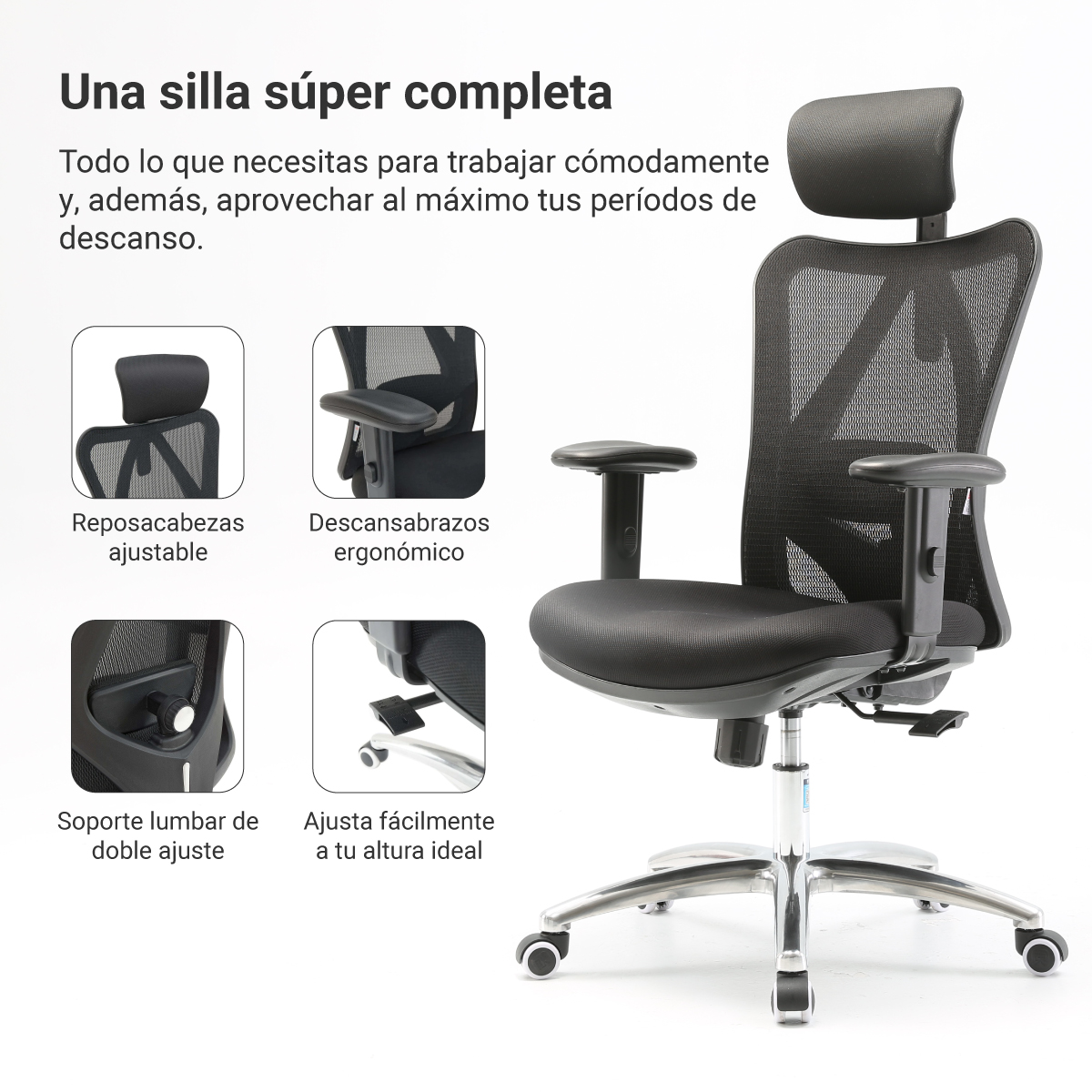 Foto 4 pulgar | Silla Ergonómica Y Funcional Randu Estándar V2