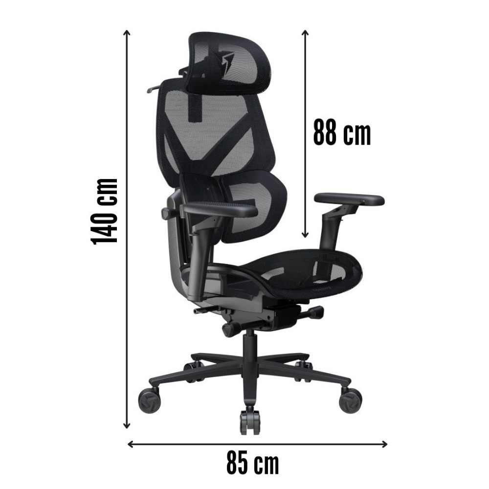 Foto 8 pulgar | Silla Gamer Thunder X3 Flex Pro Mesh Negra