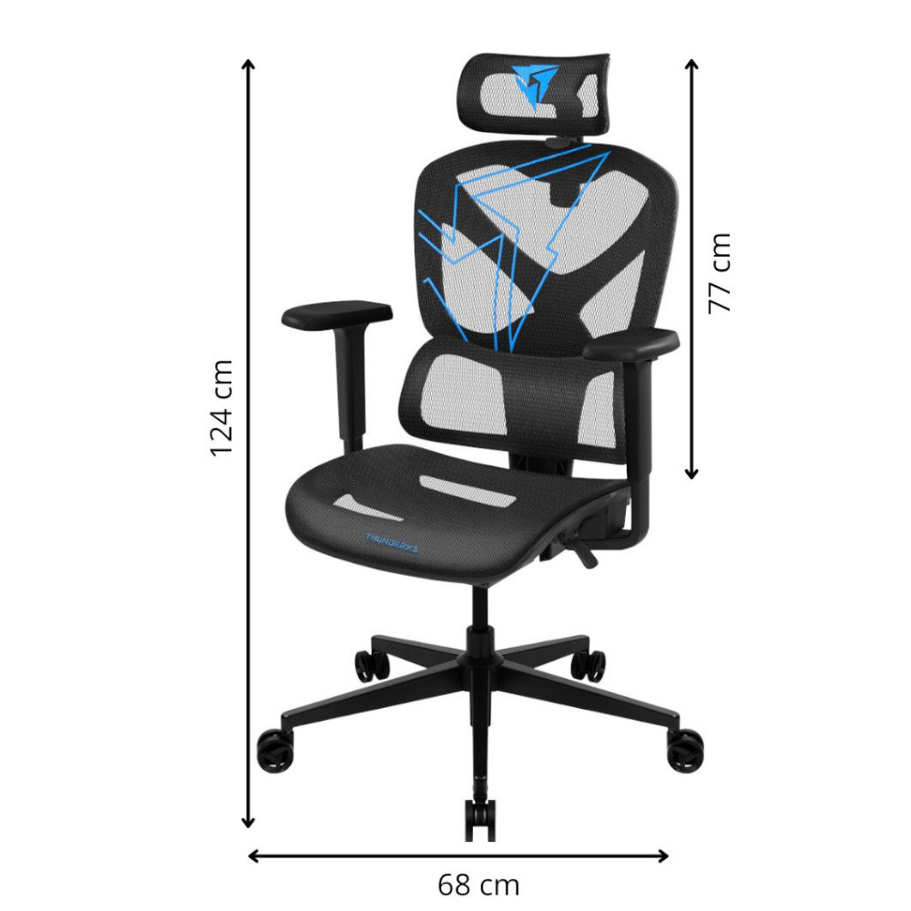 Foto 6 pulgar | Silla Gamer / Escritorio Thunderx3 Ytc Racer Color Azul Soporta Hasta 150kg