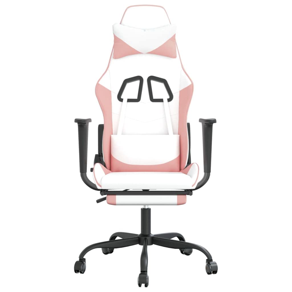 Foto 4 pulgar | Silla Para Videojuegos Vidaxl Ajustable De Piel Sintética Blanco/rosa - Venta Internacional.
