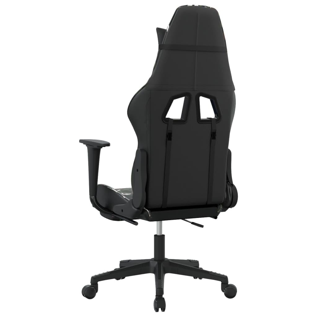 Foto 5 | Silla Para Videojuegos Vidaxl Ajustable Con Reposapiés  Camuflaje Negro - Venta Internacional.