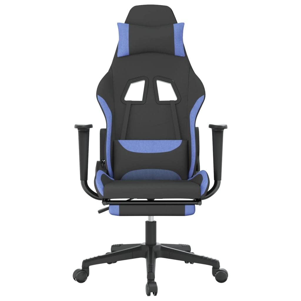 Foto 3 | Silla Gaming Vidaxl Ajustable Con Reposapiés De Tela Negro/azul - Venta Internacional.