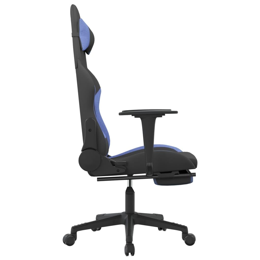 Foto 5 pulgar | Silla Gaming Vidaxl Ajustable Con Reposapiés De Tela Negro/azul - Venta Internacional.