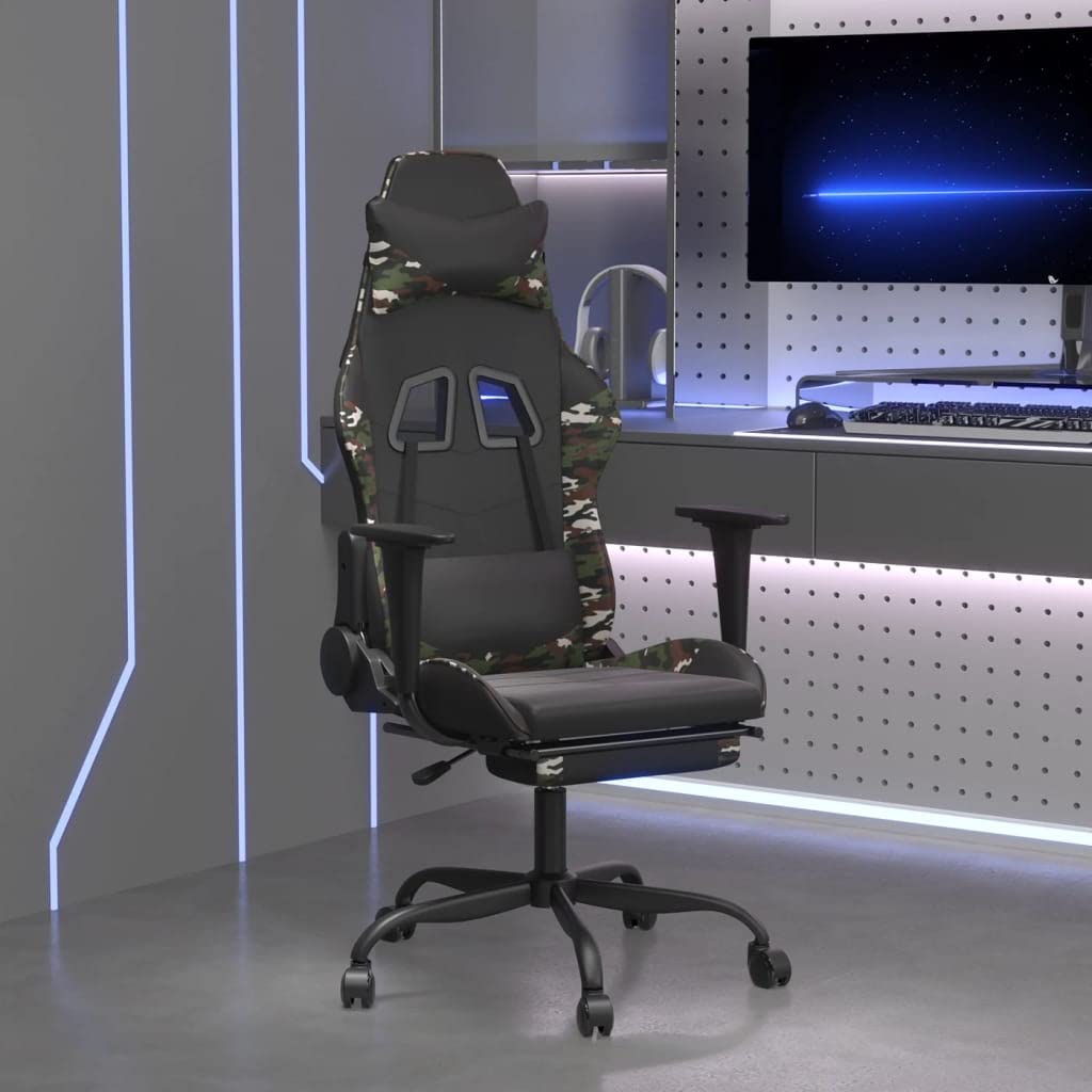 Foto 3 pulgar | Silla Para Videojuegos Vidaxl  Moderno Y Reposapiés Con Respaldo Ajustable - Venta Internacional.