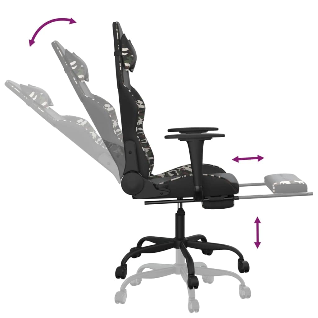 Foto 8 pulgar | Silla Para Videojuegos Vidaxl  Moderno Y Reposapiés Con Respaldo Ajustable - Venta Internacional.