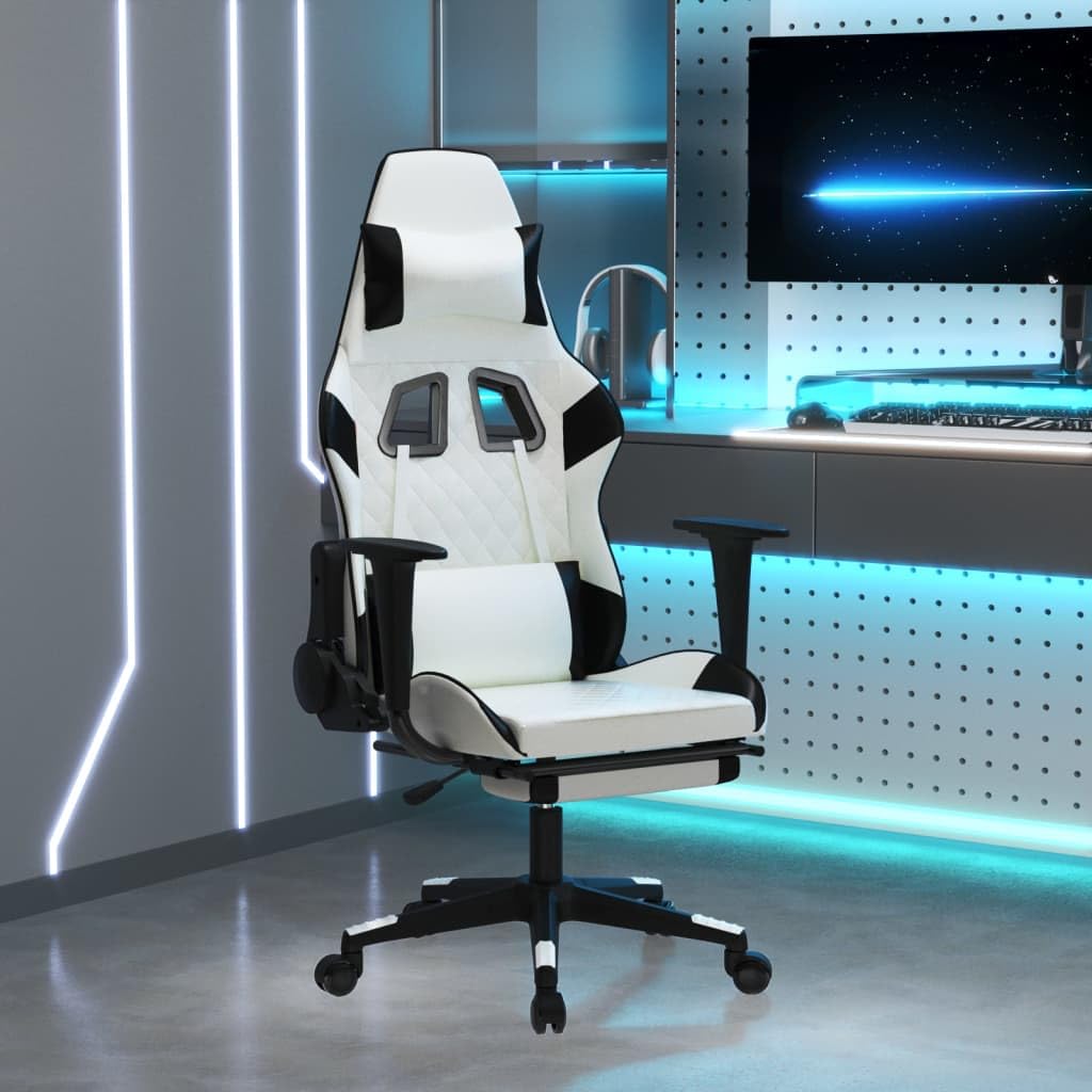 Foto 3 pulgar | Silla Para Videojuegos Vidaxl Ajustable Con Reposapiés De Piel Sintética - Venta Internacional.