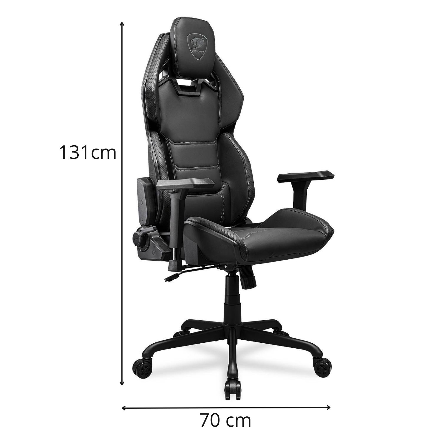 Foto 9 pulgar | Silla Gamer Cougar Hotrod Black De Cuero Sintetico Soporta Hasta 136kg