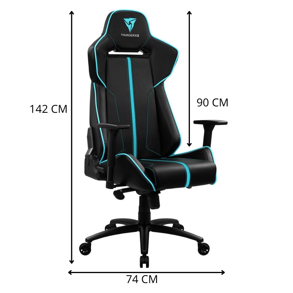 Foto 7 pulgar | Silla Gamer Thunder X3 Bc7 Negro/cyan