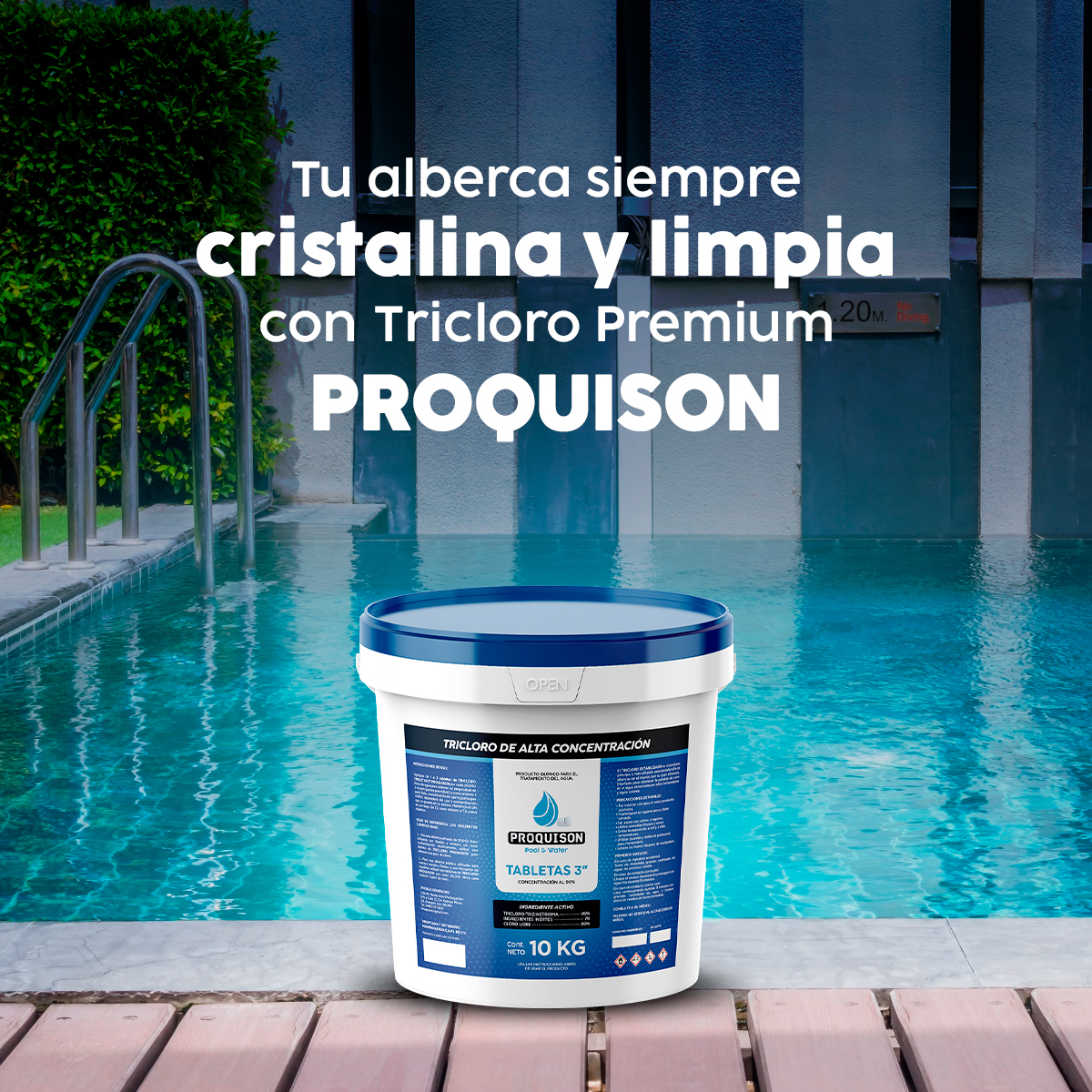 Foto 2 | Cloro para Alberca 10 Kg Tabletas 3 Pulgadas Proquison 90%