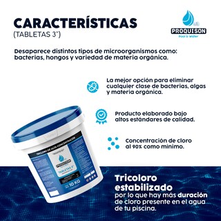Foto 4 | Cloro para Alberca 10 Kg Tabletas 3 Pulgadas Proquison 90%