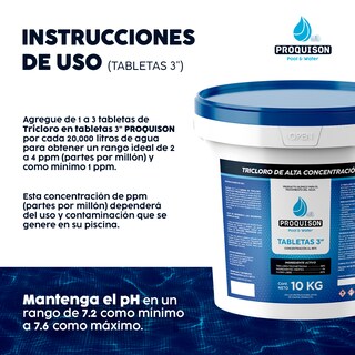 Foto 5 | Cloro para Alberca 10 Kg Tabletas 3 Pulgadas Proquison 90%