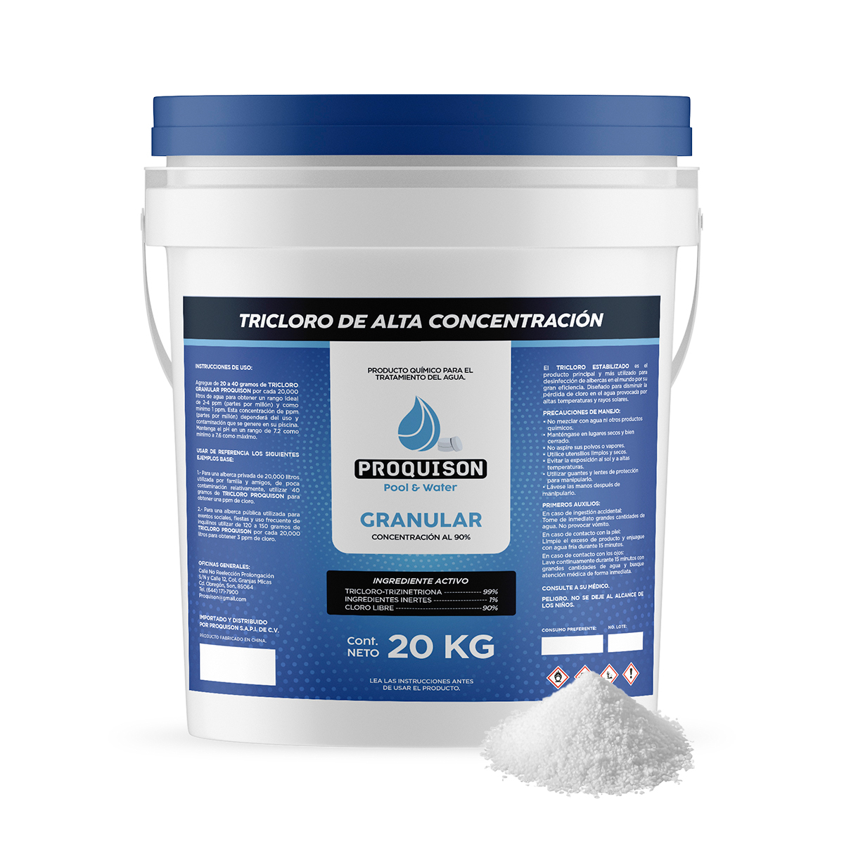 Foto 1 | Cloro Para Alberca Granular 20 Kg Proquison 90% Desinfección