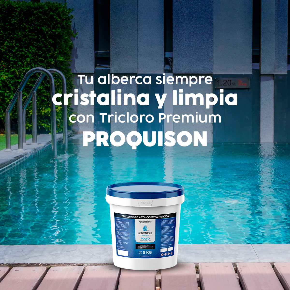 Foto 2 | Cloro Para Alberca En Polvo 5 Kg Proquison 90% Desinfección