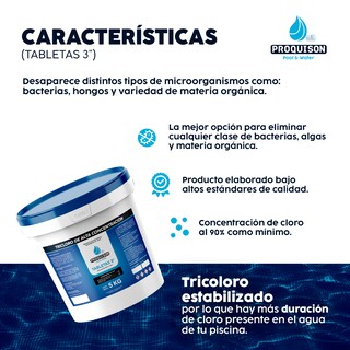 Foto 4 | Cloro para Alberca 5 Kg Tableta de 3 Pulgadas Proquison 90%
