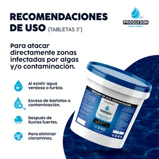 Foto 6 | Cloro para Alberca 5 Kg Tableta de 3 Pulgadas Proquison 90%