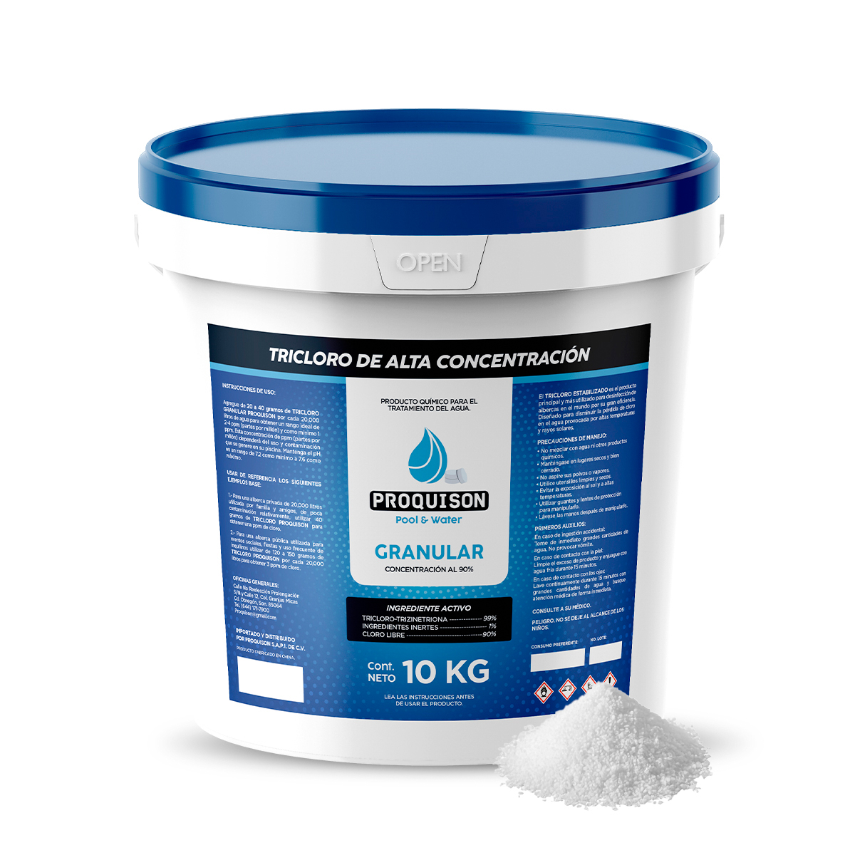 Foto 1 | Cloro Para Alberca Granular 10 Kg Proquison 90% Desinfección