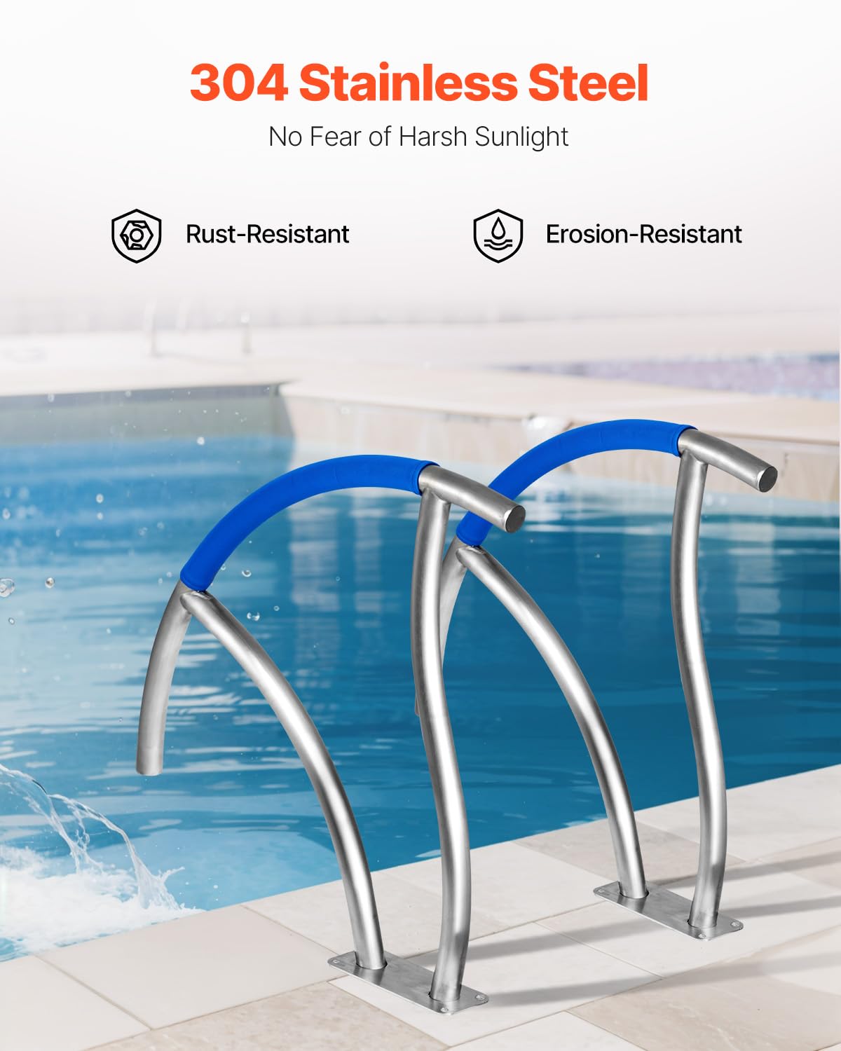 Foto 3 pulgar | Barandilla Para Escalera De Piscina Vevor, 30 X 30 Cm, Acero Inoxidable, 170 Kg De Capacidad - Venta Internacional.