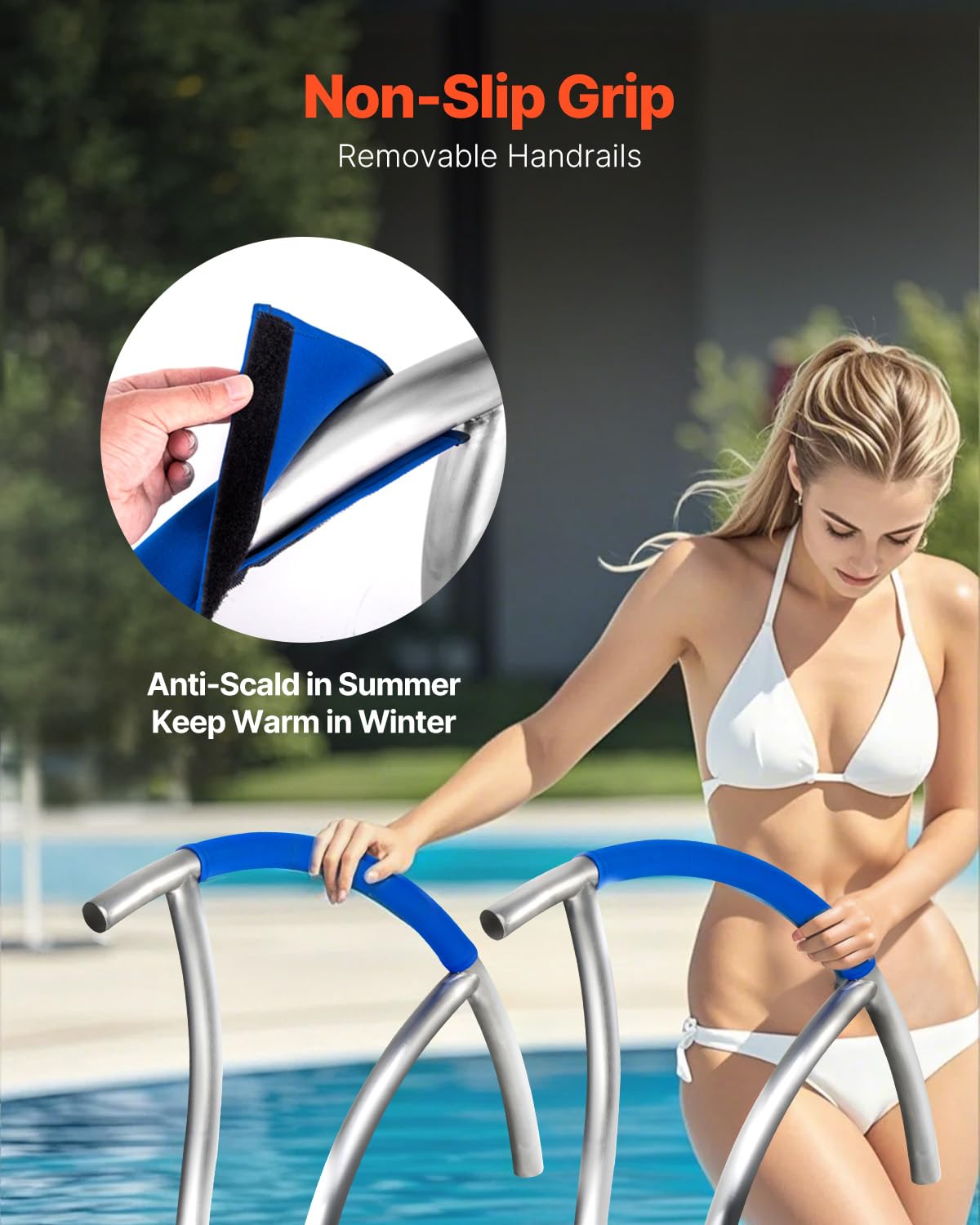 Foto 5 | Barandilla Para Escalera De Piscina Vevor, 30 X 30 Cm, Acero Inoxidable, 170 Kg De Capacidad - Venta Internacional.